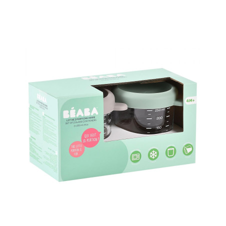 Γυάλινα Δοχεία Αποθήκευσης Φαγητού 2τεμ 250ml Sage green/Gazelle BR78718
