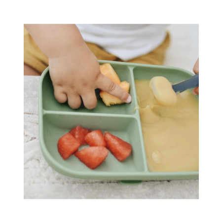 Πιάτο Σιλικόνης Με Χωρίσματα Sage Green BR78720