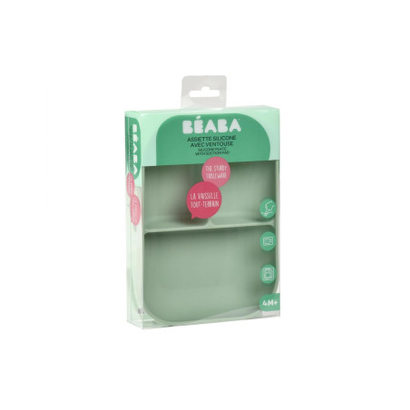 Πιάτο Σιλικόνης Με Χωρίσματα Sage Green BR78720