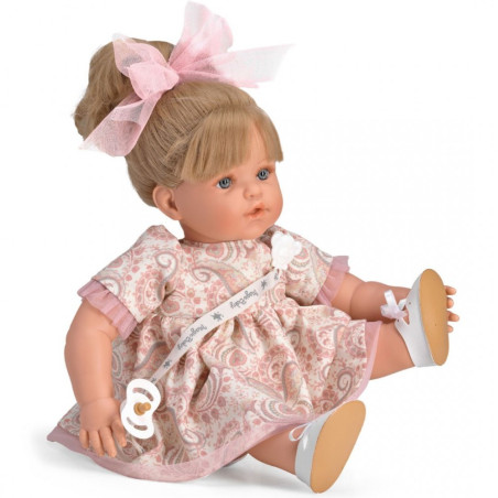 Κούκλα Που Κλαίει Magic Baby Susy Με Αφέλειες Και Ροζ Κοτλέ Φόρεμα 47εκ. MB47034