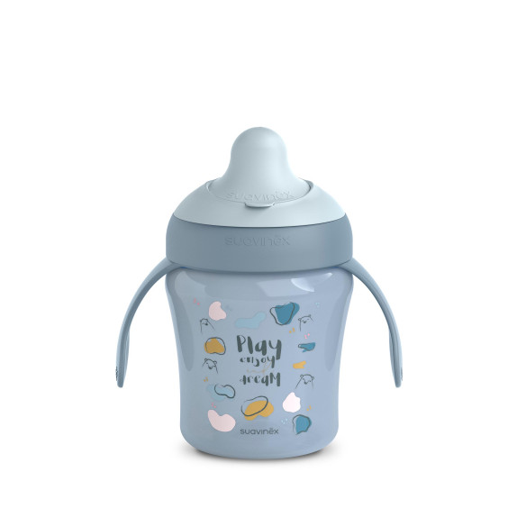Ποτήρι Εκπαιδευτικό με λαβές 200ml +6μ BEAR Blue Suavinex