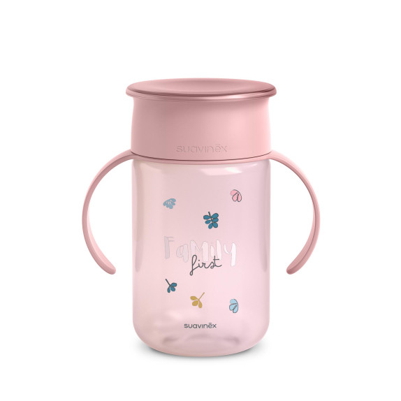 Ποτήρι Εκπαιδευτικό 360 με λαβές 340ml +12μ BEAR Pink...