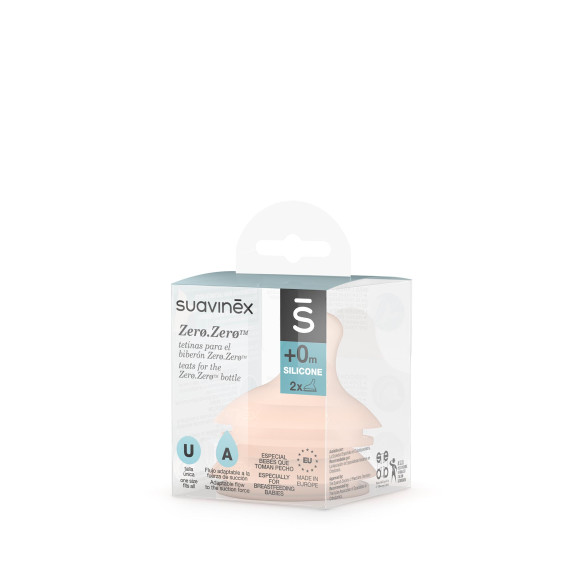 Θηλή Anti Colic Zero Προσαρμοσμένη Ροή +0μ 2τεμ Suavinex