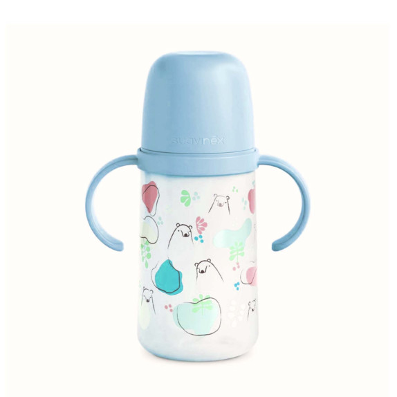 Μπουκάλι Εκπαιδευτικό με λαβές 270ml +6μ BEAR Blue Suavinex
