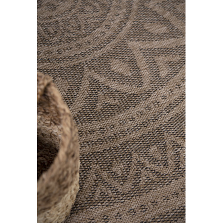 Χαλί Ψάθινο Στρόγγυλο Royal Carpet Avanos 8871 Black Δ160