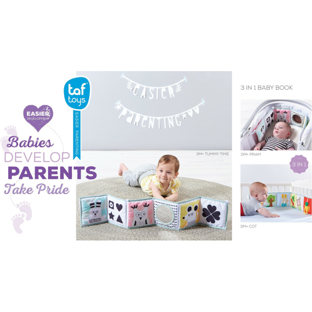 Μαλακό Βιβλίο Taf Toys 3 In 1 Baby Book T-12025