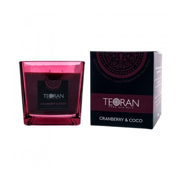 Αρωματικο κερί Teoran Cranberry Coco τετράγωνο 410 γρ -...