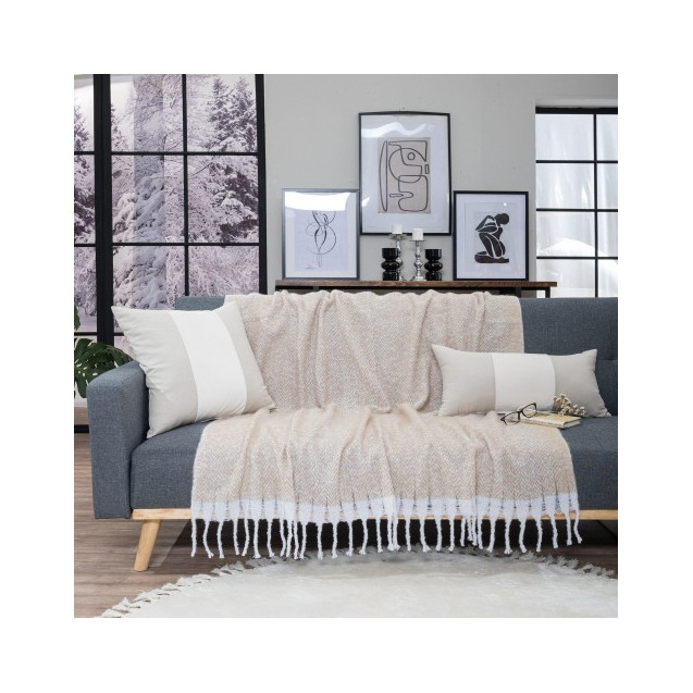 Ριχτάρι-Κουβέρτα Καναπέ Teoran Mohair 01 130x150