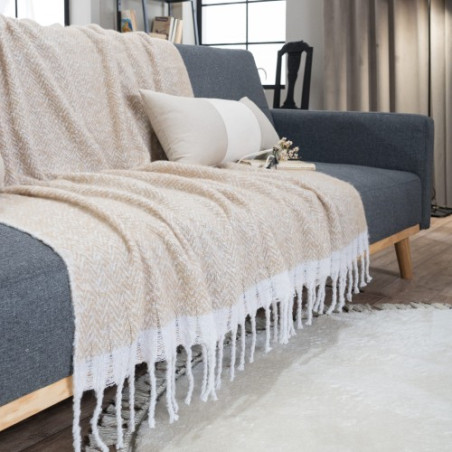 Ριχτάρι-Κουβέρτα Καναπέ Teoran Mohair 01 130x150