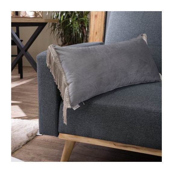 Μαξιλάρι Διακόσμησης Βελουτέ Teoran Velvet 11 με Κρόσι 30x60