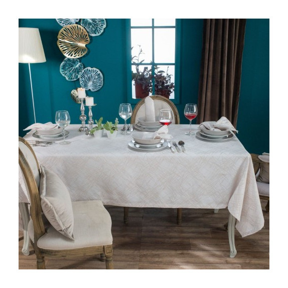 Τραπεζομάντηλο Teoran Dinan - 160x250cm + 12 πετσέτες