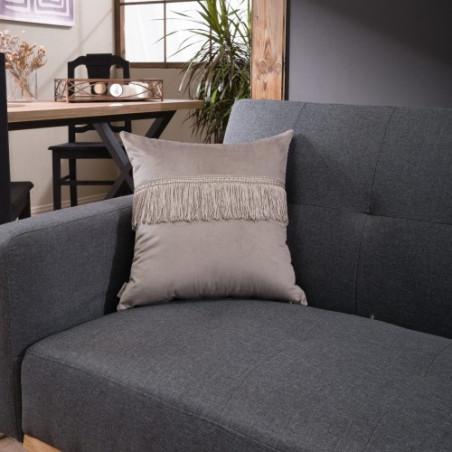 Μαξιλαροθήκη Διακόσμησης Teoran Velvet 07 Με Κρόσι - 30x50cm