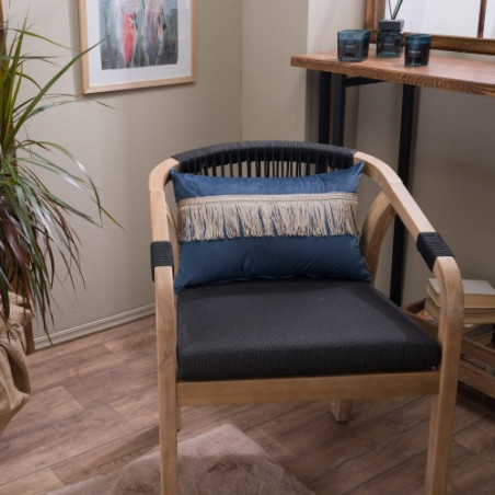 Μαξιλάρι Διακόσμησης Teoran Velvet 04 Με Κρόσι - 45x45cm με γέμιση