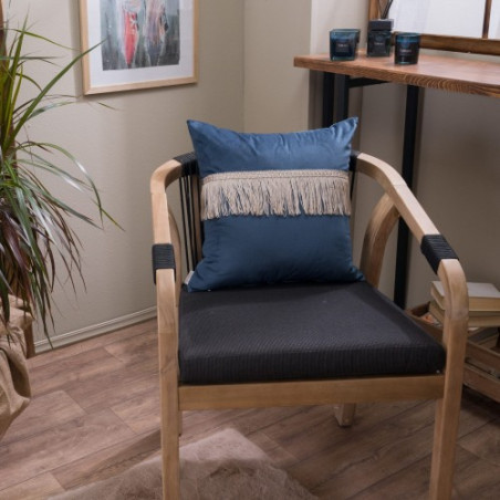 Μαξιλαροθήκη Διακόσμησης Teoran Velvet 04 Με Κρόσι - 30x50cm