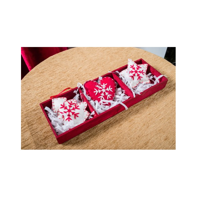 Ξύλινα Στολίδια Teoran Heart (3 τεμ.)