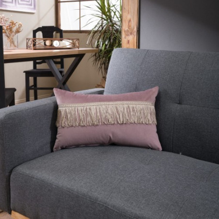 Μαξιλαροθήκη Διακόσμησης Teoran Velvet 12 Με Κρόσι - 30x50cm