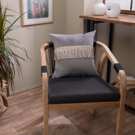 Μαξιλάρι Διακόσμησης Teoran Velvet 11 Με Κρόσι - 45x45cm με γέμιση