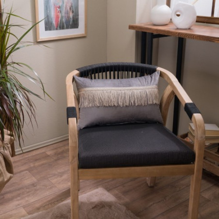 Μαξιλάρι Διακόσμησης Teoran Velvet 11 Με Κρόσι - 30x50cm με γέμιση