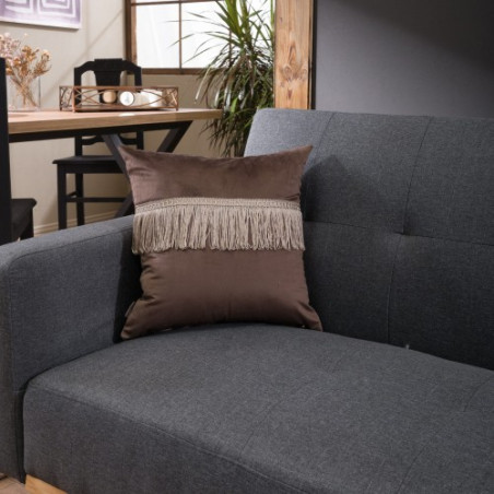 Μαξιλάρι Διακόσμησης Teoran Velvet 03 Με Κρόσι - 30x50cm με γέμιση