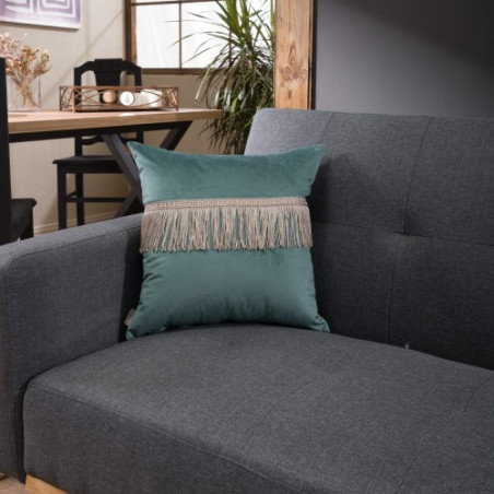 Μαξιλαροθήκη Διακόσμησης Teoran Velvet 15 Με Κρόσι - 30x50cm