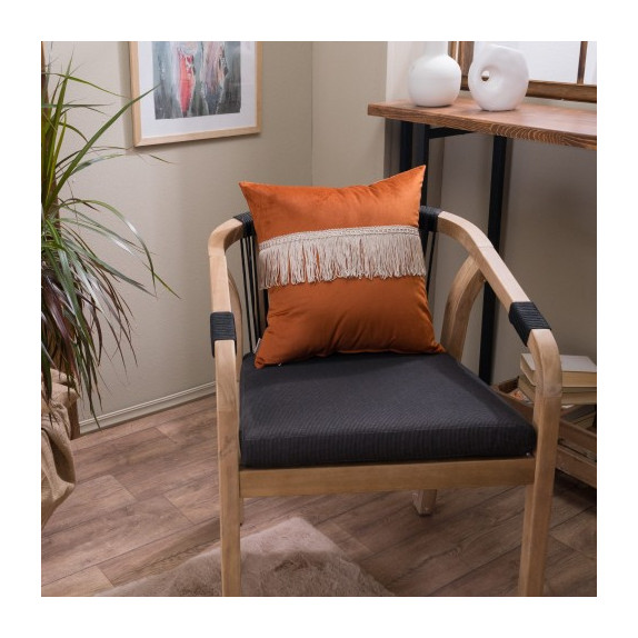 Μαξιλάρι Διακόσμησης Teoran Velvet 05 Με Κρόσι - 45x45cm...