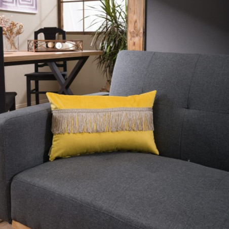 Μαξιλάρι Διακόσμησης Teoran Velvet 14 Με Κρόσι - 30x50cm με γέμιση