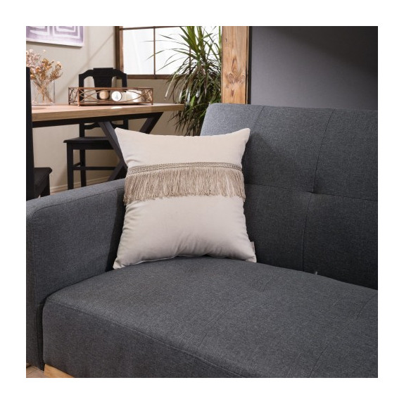 Μαξιλαροθήκη Διακόσμησης Teoran Velvet 01 Με Κρόσι - 45x45cm