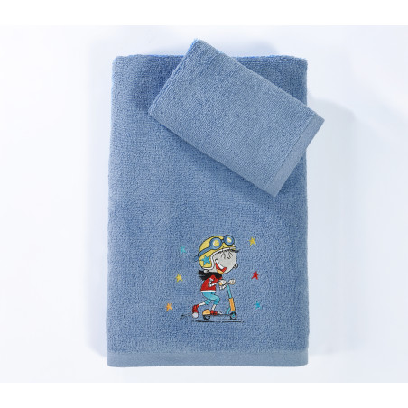 Σετ Παιδικές Πετσέτες 2 Τεμαχίων Nef-Nef  In The City Blue 30x50,70x140