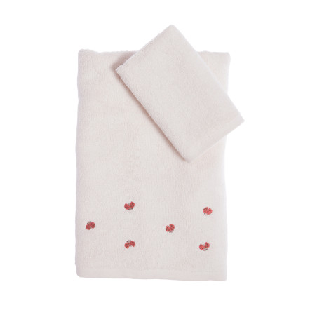 Σετ Βρεφικές Πετσέτες 2 Τεμαχίων Nef-Nef Lady Bug Ecru 30x50,70x140
