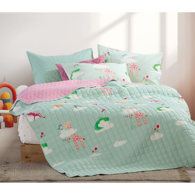 Παιδικό Κουβερλί Μονό Nef-Nef Sky Is A Zoo Mint...