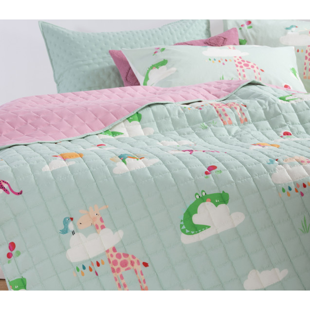Παιδικό Κουβερλί Μονό Nef-Nef Sky Is A Zoo Mint...