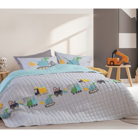 Παιδικό Κουβερλί Μονό Nef-Nef Fun At Work Grey 180x240