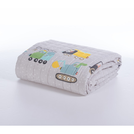 Παιδικό Κουβερλί Μονό Nef-Nef Fun At Work Grey 180x240