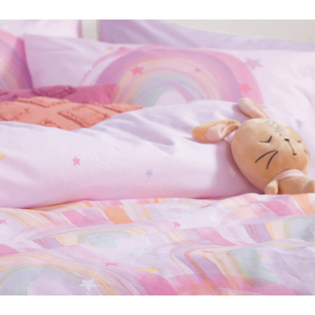 Σετ Παιδικά Σεντόνια Μονά 3 Τεμαχίων Nef-Nef Water Rainbow Lilac 170x260