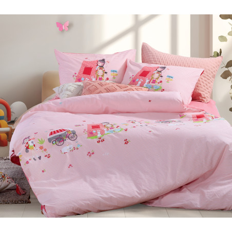 Σετ Παιδικά Σεντόνια Μονά 3 Τεμαχίων Nef-Nef Camping Coral 170x260