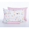 Σετ Παιδικά Σεντόνια Μονά 3 Τεμαχίων Nef-Nef Happy Today White/Pink 170x260