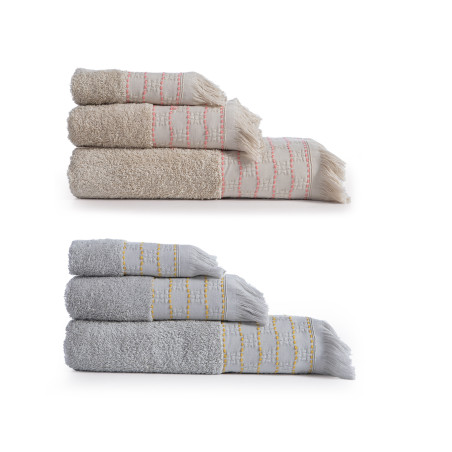 Σετ Πετσέτες 3 Τεμαχίων Nef-Nef Quantro Grey 30x50,50x90,70x140