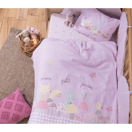 Κουβέρτα Κούνιας Nef-Nef Mon Petit Jardin Lilac 110x150