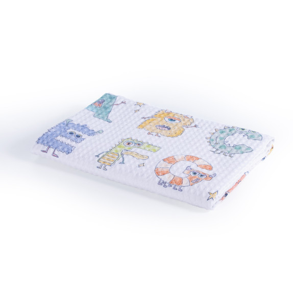 Βρεφική Κουβέρτα Πικέ Αγκαλιάς Nef-Nef Alphabet Monster...