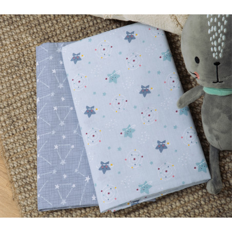 Σετ Σεντόνια Λίκνου 2 Τεμαχίων Nef-Nef Explore The Universe L.Blue 70x120