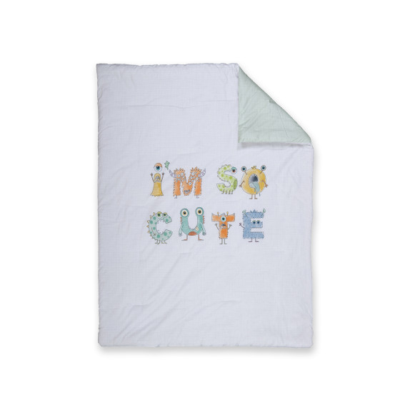 Βρεφικό Κουβερλί Nef-Nef Alphabet Monster Pistachio 110x140