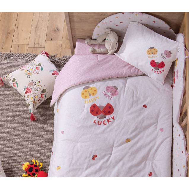Βρεφικό Κουβερλί Nef-Nef Lady Bug Ecru 110x140