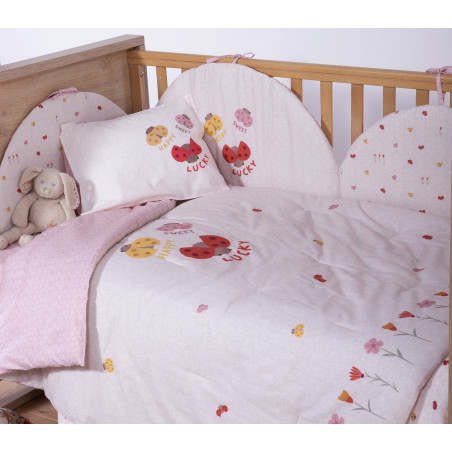 Βρεφικό Κουβερλί Nef-Nef Lady Bug Ecru 110x140