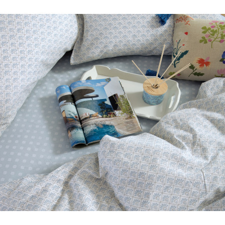 Σετ Σεντόνια King Size με Λάστιχο 4 Τεμαχίων Nef-Nef Keylan Blue 180x200+35