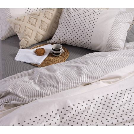 Σετ Σεντόνια King Size με Λάστιχο 4 Τεμαχίων Nef-Nef Donter Grey 180x200+35