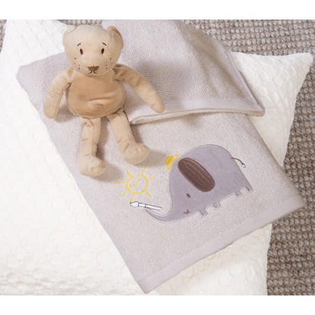 Σετ Βρεφικές Πετσέτες 2 Τεμαχίων Nef-Nef Happy Days Greige 30x50,70x140
