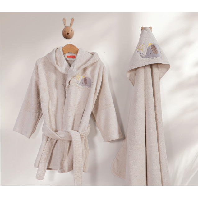 Βρεφικό Μπουρνούζι Nef-Nef Happy Days Greige 04