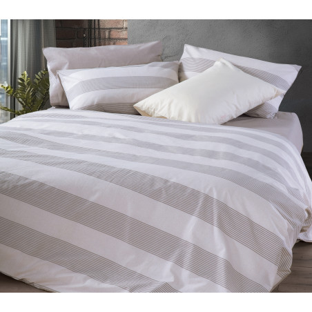 Σετ Σεντόνια Υπέρδιπλα 4 Τεμαχίων Nef-Nef Casual Stripe Ecru 240x270