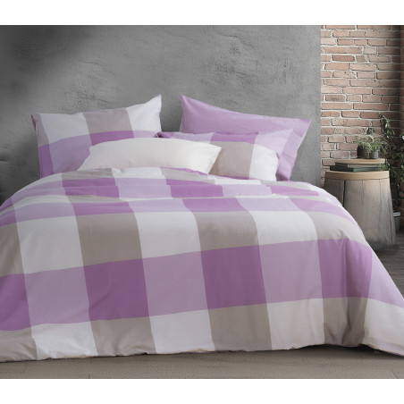 Σετ Σεντόνια Διπλά 4 Τεμαχίων Nef-Nef Casual Check Mauve 200x270