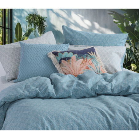 Σετ Σεντόνια King Size 4 Τεμαχίων Nef-Nef Sorento Blue Blue 180x200+32